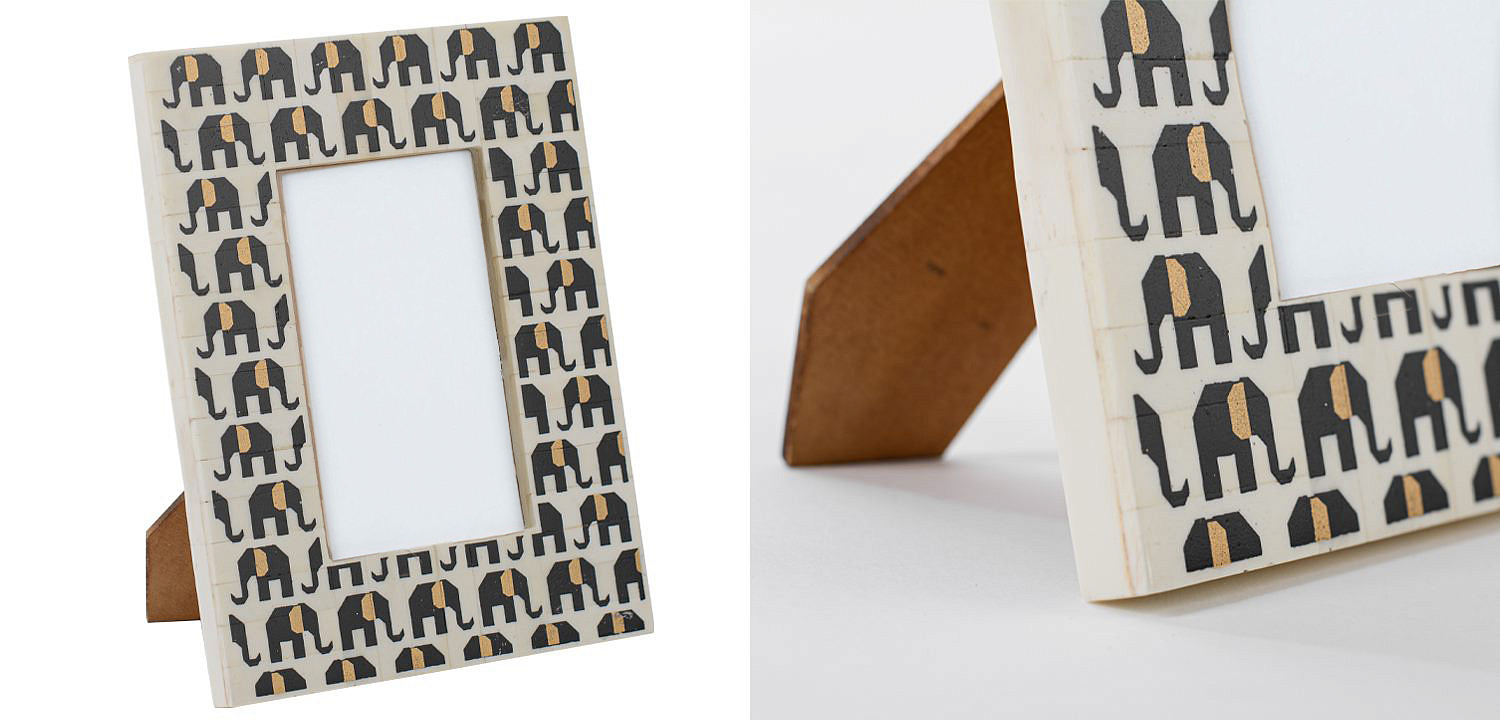 Фоторамка кость Indian Elephants Bone Inlay photo frame Фоторамка кость Indian Elephants Bone Inlay photo frame - Loft-Concept в Челябинске