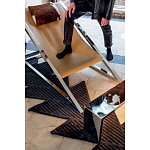 Дизайнерское кресло на металлическом каркасе с подставкой для ног Poltronova Mies Armchair варинант исполнения - 8 | Loft Concept в Челябинске