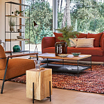 Металлический стеллаж с деревянными полками и ящиками Menzie Metal Wood Rack варинант исполнения - 6 | Loft Concept в Челябинске