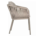 Стул серо-бежевый с декоративным плетением на спинке и подлокотниках Chair Weave варинант исполнения - 2 | Loft Concept в Челябинске