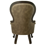 Кресло кожаное с мягкими подлокотниками на 4-х деревянных ножках Evelyn Classical Armchair варинант исполнения - 2 | Loft Concept в Челябинске