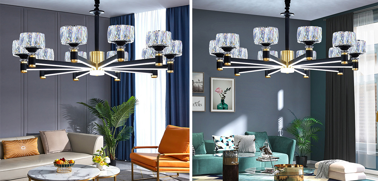 Дизайнерская Люстра 10 хрустальных плафонов Crystal Shades Chandelier Дизайнерская Люстра 10 хрустальных плафонов Crystal Shades Chandelier - Loft-Concept в Челябинске