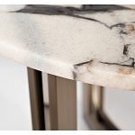 Столик журнальный с круглой мраморной столешницей Unique Stone Design варинант исполнения - 3 | Loft Concept в Челябинске