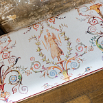 Банкетка из массива бука бежевая с растительным орнаментом Raffael Beige Floral Banquette варинант исполнения - 2 | Loft Concept в Челябинске