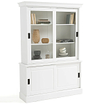 Витрина с раздвижными дверцами Wells Glass Showcase White варинант исполнения - 1 | Loft Concept в Челябинске