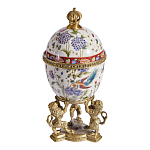 Шкатулка в форме яйца на величественных львах из фарфора с бронзовыми элементами Eden Garden варинант исполнения - 4 | Loft Concept в Челябинске