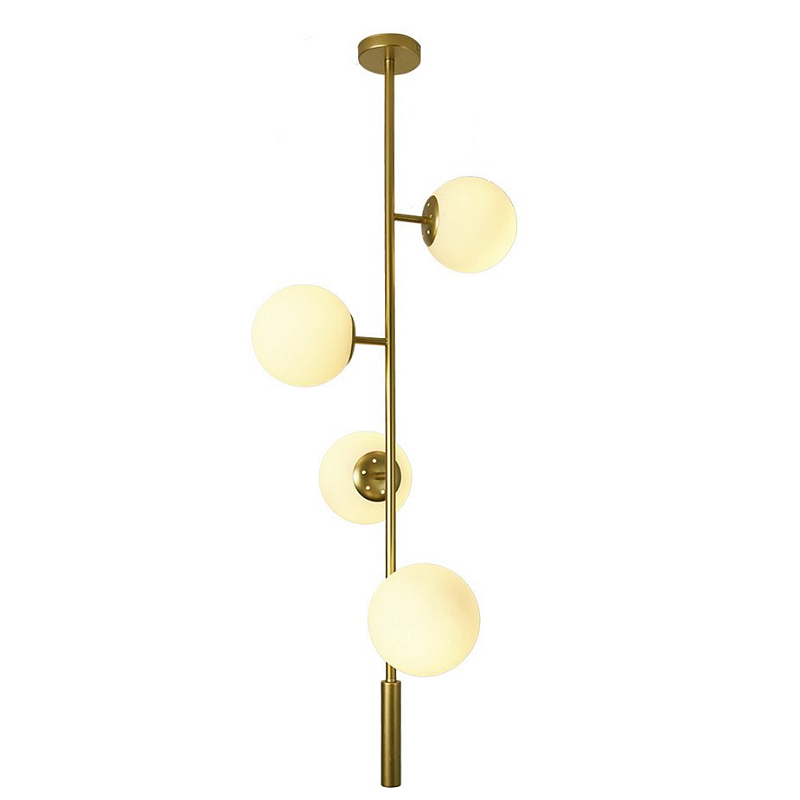 Люстра Bubble Chandelier vertical Белый Латунь Люстра Bubble Chandelier vertical Белый Латунь в Челябинске | Loft Concept