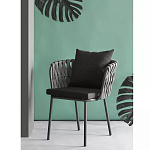 Стул мягкий с декором в виде плетеных лент на спинке и подлокотниках Semicircular Chair Decorated with Ribbons варинант исполнения - 1 | Loft Concept в Челябинске