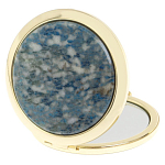 Зеркало карманное складное круглое из натурального камня Лазурит в подарочной упаковке Gold Stone Mirrors варинант исполнения - 2 | Loft Concept в Челябинске