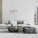 Люстра с 7-ю прозрачными плафонами из стекла в форме капли на круглом потолочном основании цвета хром Lucid Rain  варинант исполнения - 11 | Loft Concept в Челябинске