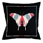 Подушка декоративная бабочка с узором красного и серого цвета Ikat Pattern варинант исполнения - 1 | Loft Concept в Челябинске