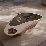 Журнальный столик фигурный со стеклянной столешницей Table Drop варинант исполнения - 1 | Loft Concept в Челябинске