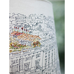 Настольная лампа с принтом на белом тканевом абажуре Roof Garden Lamp варинант исполнения - 4 | Loft Concept в Челябинске