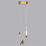 Подвесной светильник с декоративной фигуркой птицы на прозрачной изогнутой трубке Ganthea варинант исполнения - 4 | Loft Concept в Челябинске