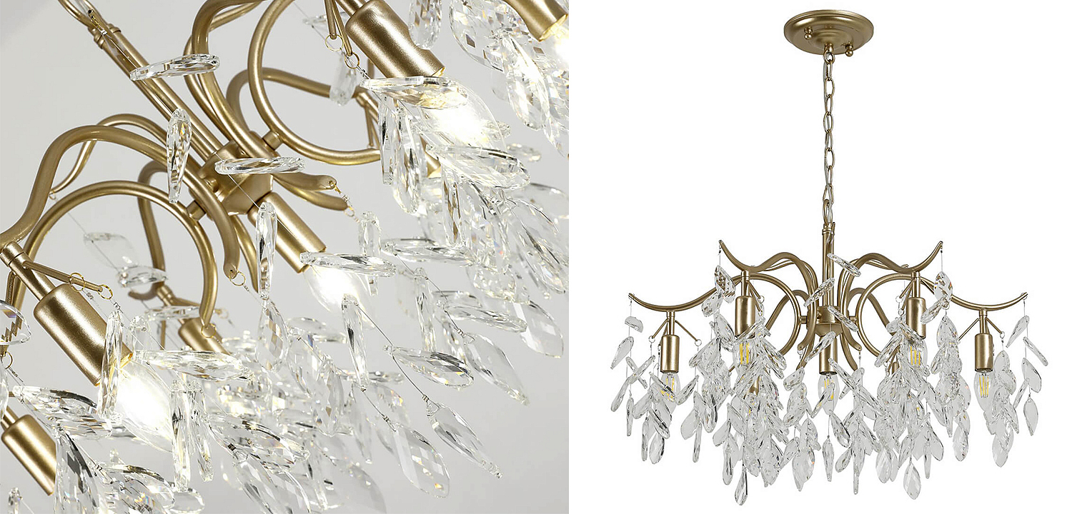 Люстра Hanging Crystal Leaves Chandelier 71 Люстра Hanging Crystal Leaves Chandelier 71 - Loft-Concept в Челябинске