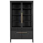 Витрина Primo со стеклянными фасадами и буфетом шпон Черный дуб варинант исполнения - 1 | Loft Concept в Челябинске