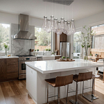 Люстра с 9-ю прозрачными плафонами из стекла в форме капли на прямоугольном потолочном основании цвета хром Lucid Rain  варинант исполнения - 11 | Loft Concept в Челябинске