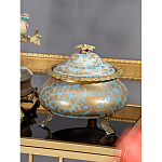 Шкатулка голубого цвета с золотым растительным узором Eden Garden варинант исполнения - 3 | Loft Concept в Челябинске