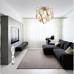 Потолочный светильник светодиодный с золотистым каркасом Ring of Fire варинант исполнения - 1 | Loft Concept в Челябинске