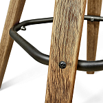 Барный стул со спинкой и мягкой обивкой с ромбами на 4-х деревянных ножках Бежевый Велюр Ava Charm варинант исполнения - 7 | Loft Concept в Челябинске