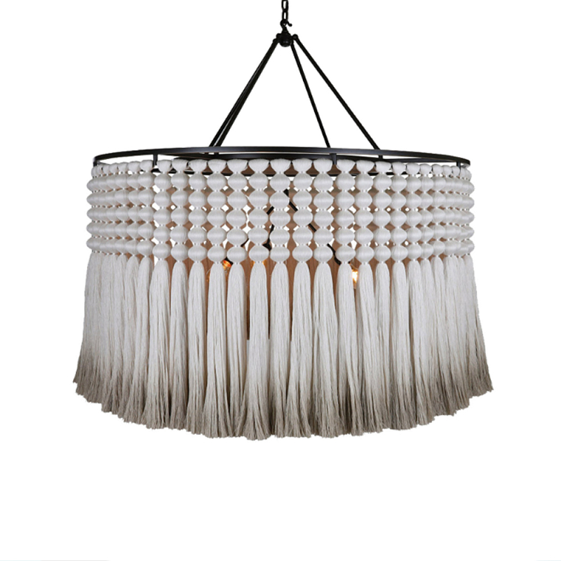 Люстра серая плетеная с кисточками Boho Tassel Chandelier Серый Темная бронза в Челябинске | Loft Concept 