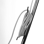 Торшер в виде прожектора с круглым тканевым абажуром на треноге черного цвета Radiance Éclat варинант исполнения - 7 | Loft Concept в Челябинске