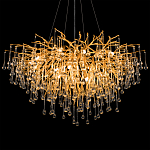 Люстра подвесная с прозрачными стеклянными подвесками в форме капель Диаметр 100 см Droplet Chandelier варинант исполнения - 8 | Loft Concept в Челябинске