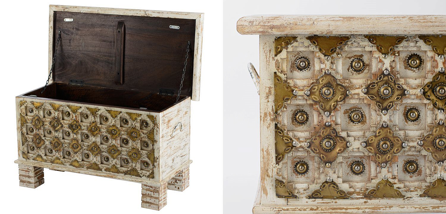 Сундук Antique Indian chest with pearls Сундук Antique Indian chest with pearls - Loft-Concept в Челябинске