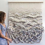 Дизайнерское современное текстильное панно Жемчуг варинант исполнения - 1 | Loft Concept в Челябинске