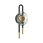 Бра черного цвета с круглым прозрачным стеклянным плафоном Virelia  варинант исполнения - 3 | Loft Concept в Челябинске