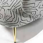 Кресло мягкое с принтом на золотистых ножках Onlooker варинант исполнения - 2 | Loft Concept в Челябинске