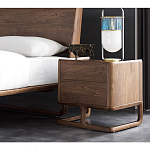 Прикроватный деревянный столик с 2-мя ящиками Moon Walnut Furniture варинант исполнения - 2 | Loft Concept в Челябинске