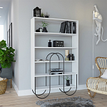 Стеллаж прямой белый с 5-ю открытыми полками NORFOLK BOOKCASE WHITE варинант исполнения - 1 | Loft Concept в Челябинске