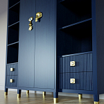 Большой шкаф с витриной Elsa Dreams Blue варинант исполнения - 4 | Loft Concept в Челябинске