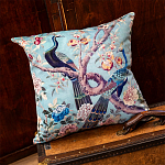 Подушка декоративная с изображением птиц в саду Chinoiserie Garden Two Peacocks Cushion варинант исполнения - 2 | Loft Concept в Челябинске
