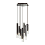 Люстра каскадная с 7-ю цилиндрическими плафонами из стекла Luminous Cylinders варинант исполнения - 2 | Loft Concept в Челябинске