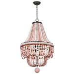 Люстра каплевидной формы украшенная розовыми круглыми бусинами Pink Beads Chandelier варинант исполнения - 1 | Loft Concept в Челябинске