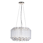 Люстра подвесная круглая с прозрачными хрустальными трубками и золотистым каркасом Диаметр 44 см Hexagon Tube Light варинант исполнения - 1 | Loft Concept в Челябинске