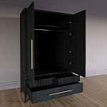 Шкаф платяной Primo с выдвижными ящиками шпон Светлый дуб варинант исполнения - 4 | Loft Concept в Челябинске