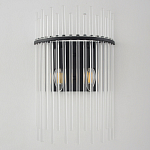 Бра со стеклянными прозрачными трубками и черным металлическим каркасом Nembus варинант исполнения - 1 | Loft Concept в Челябинске