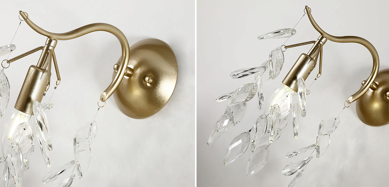 Бра Hanging Crystal Leaves Wall Lamp Бра Hanging Crystal Leaves Wall Lamp - Loft-Concept в Челябинске