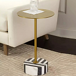 Дизайнерский журнальный стол с круглой столешницей на чёрно-белом основании Muruv варинант исполнения - 2 | Loft Concept в Челябинске