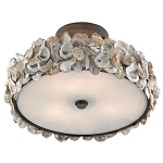 Потолочный светильник круглый с абажуром из устричных раковин Sea Ravens варинант исполнения - 3 | Loft Concept в Челябинске