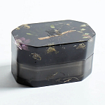 Шкатулка из эпоксидной смолы с цветами черная Epoxy Resin Pink Flowers Box Black варинант исполнения - 3 | Loft Concept в Челябинске