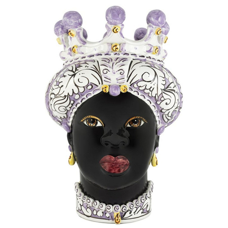 Ваза Vase Moro Lady Ornate Violet Черный Фиолетовый Белый Ваза Vase Moro Lady Ornate Violet Черный Фиолетовый Белый в Челябинске | Loft Concept