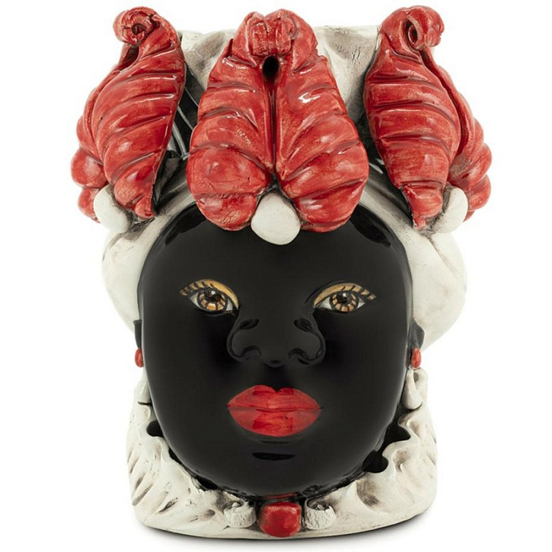 Ваза Vase Moro Lady Small New Черный Красный Бежевый Ваза Vase Moro Lady Small New Черный Красный Бежевый в Челябинске | Loft Concept