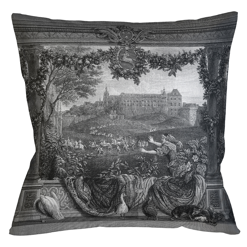 Декоративная подушка Blois Pillow Черно-белый Бежевый Декоративная подушка Blois Pillow Черно-белый Бежевый в Челябинске | Loft Concept