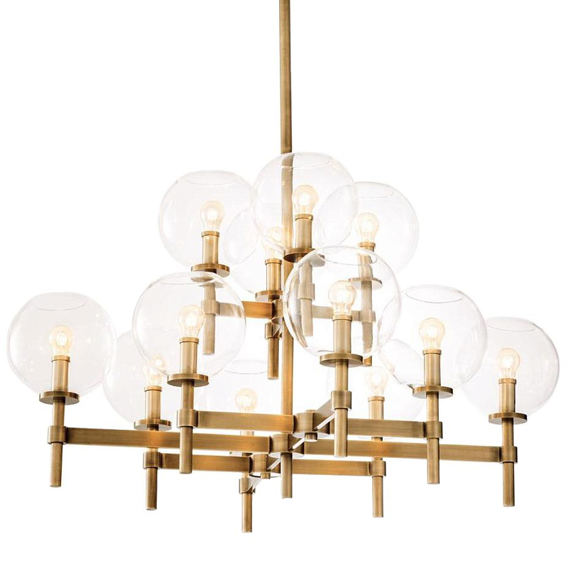 Люстра Chandelier Jade L Латунь Античная полированная Прозрачное Стекло Люстра Chandelier Jade L Латунь Античная полированная Прозрачное Стекло в Челябинске | Loft Concept
