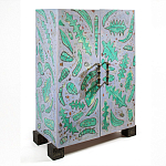 Премиальный Шкаф Defoliation двухстворчатый роспись зеленые листья  варинант исполнения - 1 | Loft Concept в Челябинске