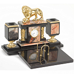 Настольный письменный набор из яшмы и долерита с декором виде льва Manager Organizer варинант исполнения - 2 | Loft Concept в Челябинске